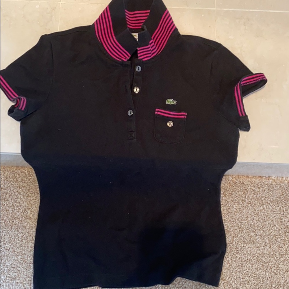 Black and pink Lacoste golf/tennis shirt